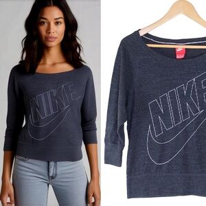 Nike Women’s Grey Organic Cotton Sweatshirt SZ S